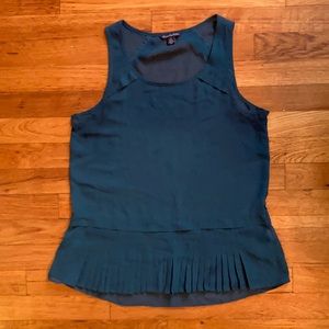Blue American Eagle Shell Top with Pleated Front